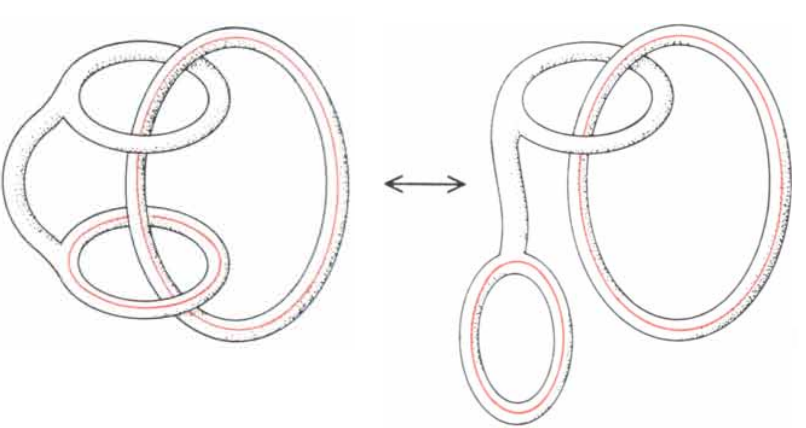 picture of handcuffs with both links on a circle, and handcuffs with only one link on a circle